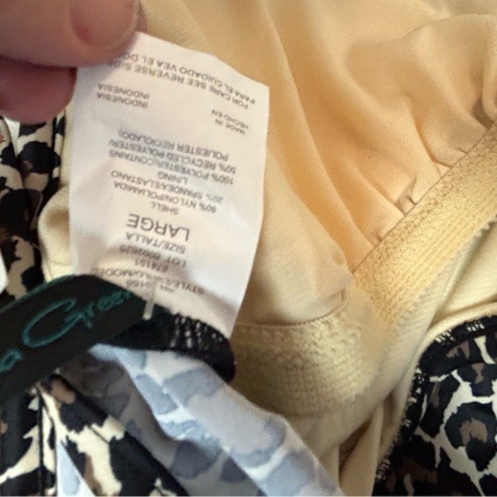 Aqua Green Animal Print Mob Wife 1PC Swimsuit Large 12/14 NWT - Picture 4 of 14